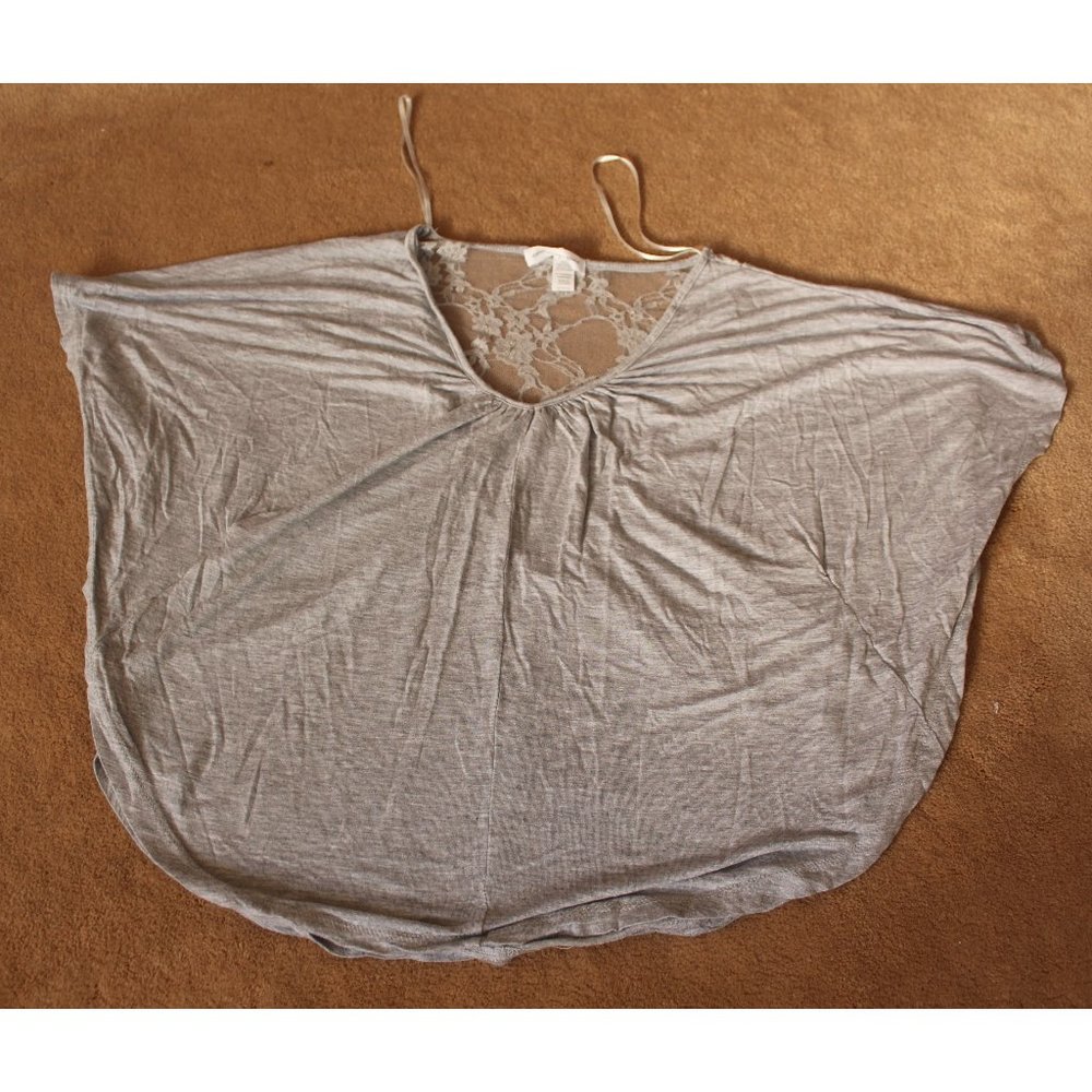 "ambiance apparel" light gray tunic top